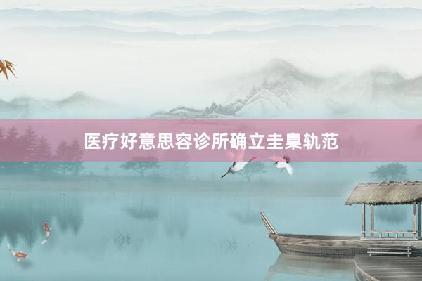 医疗好意思容诊所确立圭臬轨范